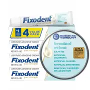 Fixodent Pure Strength Secure Denture Adhesive 2.4Oz (Pack of 4)
