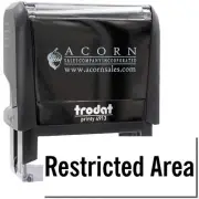 Large Self-Inking Restricted Area Stamp Size 7/8" Tall x 2-1/4" Wide