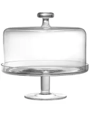 Barski European Handmade Glass Footed Cake Stand With Dome
