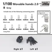 D.L fully movable hands 2.0 for 1/100 MG RX-78-2 Sazabi Strike B grey