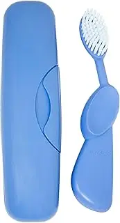 RADIUS Toothbrush Original Big Brush, BPA Free ADA Accepted - Left Hand - Periwinkle Brush with Periwinkle Case