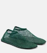[Christopher Esber] Christopher Esber Minette crystal-embellished flats UK 6 green