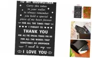ENGZHI Godmother Proposal Gifts Wallet Card - Thank You I Love You Godmother -