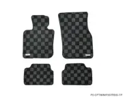 P2M FRONT & REAR Checkered Carpet Floor Mats for Mini Cooper F55 16-22 4 Door