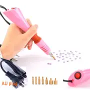 Fast Heated Hotfix Rhinestone Pink Applicator Iron-on Wand Heat-fix Tool Gun AU