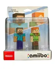 Nintendo amiibo Steve & Alex Super Smash Bros 2 Pack Figure ~ Brand New+In Hand