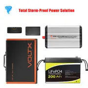 VoltX 200W Solar Panel + 12V 200Ah Lithium Battery + 2KW Inverter + 5000mAh + 10000mAh Power Bank