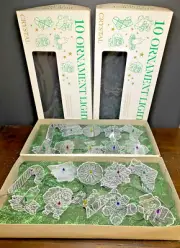 NOS 2 Vintage Boxes Ornament Lights Crystal Multi Colored String Lights 20 Piece