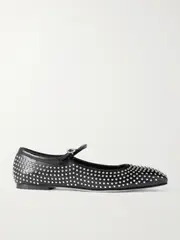 [Aeyde] Aeyde - Uma Studded Leather Mary Jane Ballet Flats - Black - IT42 IT 42 Black