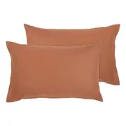 Ecology Dream Size 73 x 48cm Soft Sleeping Pillowcase Pair Clay Home Bedding