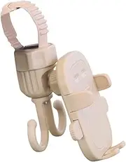 Stroller Phone Mount,Portable Stroller Hanger - 2-in-1 Smartphone Stand Cradle, Bag Hook for Grocery Carts