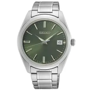 【SEIKO 精工】CS系列 現代簡約時尚男女對錶石英錶-綠_SK028(6N52-00A0G/6N22-00K0G 情侶錶 情人節)