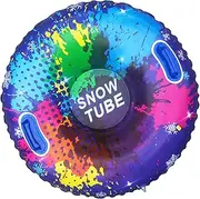 Inflatable Snow Tube, Cold-Resistant Sledding Tube, Snow Tube Inflatable Sled, PVC Snow Sled with Handles, Heavy Duty Snow Toys for Outdoor Sledding, Snow Tube Sports Equipment