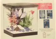 1.5 Gallon Plastic Aquarium W/ Internal Filter Hood LED Light Fish Tank New