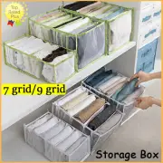 7/9 Grids Clothes Storage Box Drawer Organizer Jeans Divider Wardrobe Organiser
