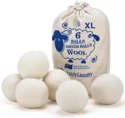 Wool Dryer Balls 6-Pack – Natural, Reusable, Softens Fabric & Cuts Dry Time