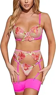 [Generic] Sexy Aprons for Women Lingerie Plus Women's Fun Underwear See Through Sexy Nightwear Bra Strap Garter Thong Fun Four Piece Set Daddy Lingerie
