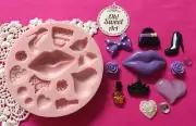 Make up Fancy Set silicone mold fondant cake decorating APPROVED FOR FOOD
