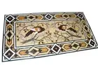 Marquetry Art Sofa Table / 24 x 48 Inches Center Table Top / Marble Dining Table