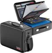 Docsafe Fireproof Document Box with Lock＆Shoulder Strap, Hard-Shell Case File Or