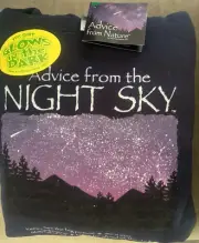 Earth Moon And Sun Advice Night Sky glow in the dark XL SWEATSHIRT-NAVY~NEW