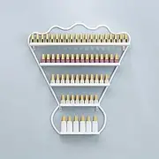 Nail Polish Storage Racks, Wall Mounted Metal Nail Polish Organizer Rack Display Holder Storage Essential Oil Storage Wall Rack Combination Shelf, for Storing Lipstick, Essential Oil, Cosmetic