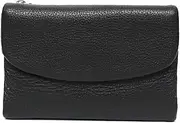 [SKUZA] Wallet,Card Bag,Coin Purse Female Short Wallets Classic Trifold Money Bag Flap Snap Simple Design Women Casual Cowhide Card Holder Clutch (Color : TAN) (Sage) (Color : Black)