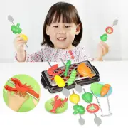 Children's Barbecue Toy Set Play House Baby Kitchen BBQ Mini Grill Rack 7-tlg.