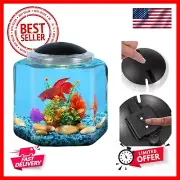 2-Gallon Hex Aquarium Starter Tank - LED Lighting 7 Color Selections, Impact-...
