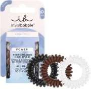 Power 6 X Hair Bobbles Spiral Transparent Black Brown Hair Bobbles Set Women & M