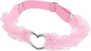 [SAFIGLE] 1 Pair Lace for Women Elastic Leg Jewelry with Heart Accent Comfortable for Weddings Parties and Dates Antichafing Day Wear Pink