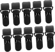 Kisangel 12pcs Windproof Garden Flag Clips: Anti-Wind Flag Pole Clips - Plastic Banner Fixator for Outdoor - Adjustable Flagpole Clamps with Hook and Loop Fastener Strap