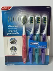 Oral-B Pulsar Battery Powered Toothbrush SOFT Bristle 4 pack NIP