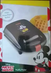 NEW in Box Mickey Mouse Waffle Maker Non Stick Make Belgian Waffles Nice