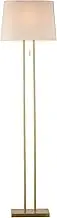 Lexi Lighting Arden Floor Lamp, Warm Base Metal Base, Ivory Fabric PVC Shade, H156cm, E27, 2 Metal Poles Design, Modern Stand Light for Living Room, Bedroom, Office Space or Hallway