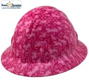 Breast Cancer Awareness Pink Ribbon Hydro Dipped Full Brim Hard Hat