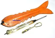 ARSH NAUTICAL Brass Divider Proportional Engineer Drafting Tool 9" Leather CASE A