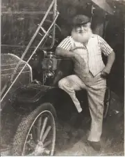 Poses w Antique Flanders Car R HENDRICKSON PHOTO Original Artist Studio R101