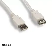 Kentek 3ft USB 2.0 Type A Extension Cord Cable MF 28AWG Data Sync Charge Beige