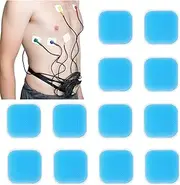 Pack of 12 EMS Gel Pad, ABS Trainer Replacement Hydrogel Pads, Abs Trainer Muscle Training Device Gel Pads, Muscle Stimulator Gel Pads for Abdominal Trainer, Electric Muscle Stimulation, 4.5 x 4.5 cm