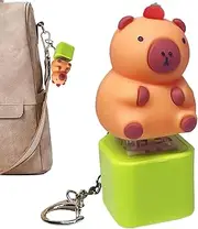 Capybara Keyboard Fidget Toy, Funny Keyboard Clicker Fidget for Kids Adults, Cute Capybara Keycap Toy with Light and Music, Creative Stress Relief Animal Key Chain for Boys Girls