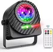 Party Lights Disco Light, LED Disco Ball Light & Green/Red Beam with Sound Activated/DMX/Remote Control, Multi Colour RGB Strobe Lamp for Home Room Dance Xmas Birthday Wedding Club Show
