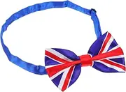 [Garneck] Polyester Yarn Material Men's Uk Flag Bow Tie Patriotic Bowknot Tie Zier for Suit