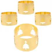 4pcs Christmas Tree Napkin Rings Hollow Napkin Rings Dining Table Napkin Holders
