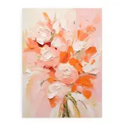 Peach Abstract Knife Art Painting Canvas Print
