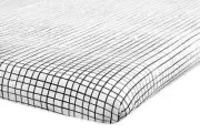 Bedding by Babyletto Mini Crib Sheet Fitted Tuxedo Grid Black & White Unisex NEW