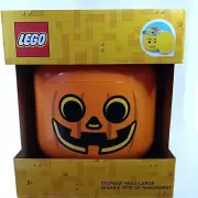 New 10.5" LEGO Halloween Pumpkin Large Storage Head Container Jack O Lantern