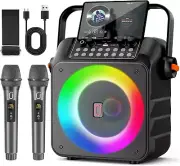 REDUCED! KARAOKE MACHINE W/ 2 MICS, 6.5" SUBWOOFER, DJ LIGHTS MULTIPLE FEATURES!