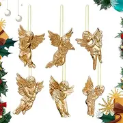 Christmas Angels - Christmas Tree Ornaments Set, Christmas Tree Angels Decorations, Gold/Silver Angel Pendants for Christmas Parties