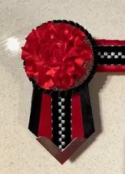 Black Red & White Satin Diamonte Bling Browband - Large Cob 38 cm - NEW